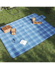 Couverture de pique-nique pliable carreaux bleu 200x150 cm | Mobilier & Déco