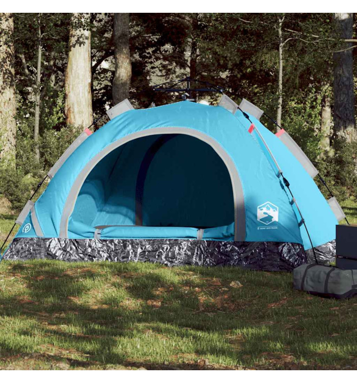 Tente de camping 4 personnes bleu libération rapide | Mobilier & Déco