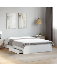 Cadre de lit avec tiroirs sans matelas blanc 135x190 cm | Mobilier & Déco