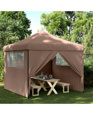 Tente de réception pliable escamotable avec 4 parois latérales | Mobilier & Déco
