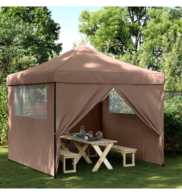 Tente de réception pliable escamotable avec 4 parois latérales | Mobilier & Déco