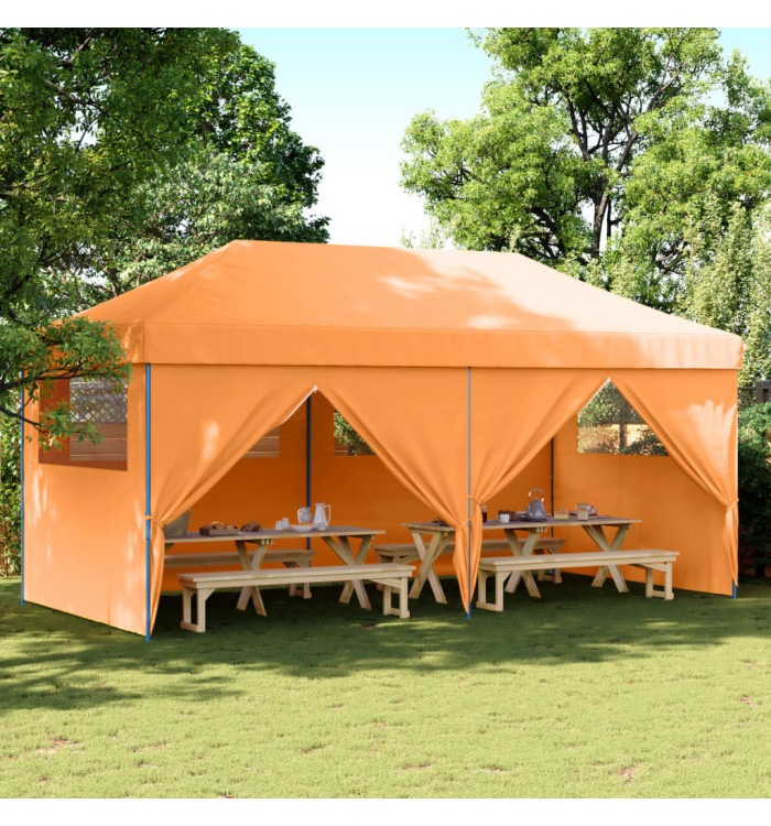 Tente de réception pliable escamotable avec 4 parois latérales | Mobilier & Déco