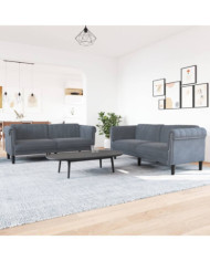 Ensemble de canapés 2 pcs gris foncé velours | Mobilier & Déco