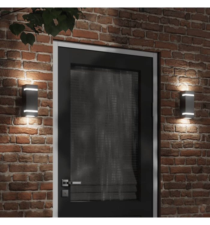 Applique murale d'extérieur noir acier inoxydable | Mobilier & Déco