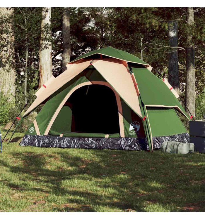 Tente de camping à dôme 5 personnes vert libération rapide | Mobilier & Déco