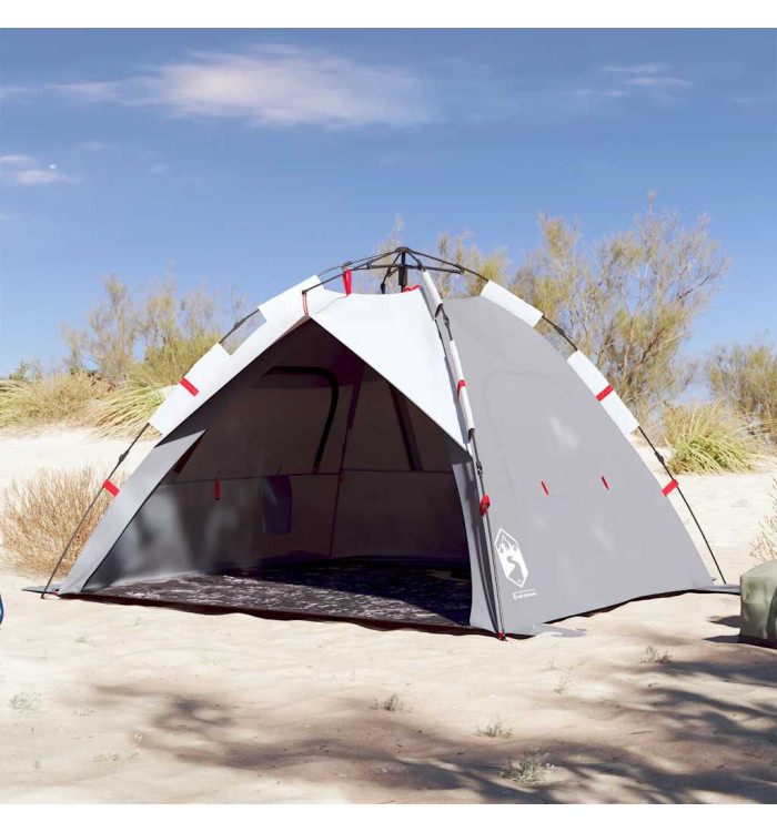 Tente de plage 3 personnes gris libération rapide imperméable | Mobilier & Déco