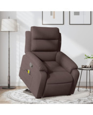 Fauteuil inclinable de massage Marron foncé Tissu | Mobilier & Déco