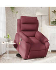 Fauteuil inclinable de massage Rouge bordeaux Tissu | Mobilier & Déco