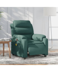 Fauteuil de massage inclinable électrique Vert foncé Tissu | Mobilier & Déco