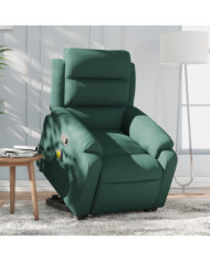Fauteuil de massage inclinable Vert foncé Velours | Mobilier & Déco