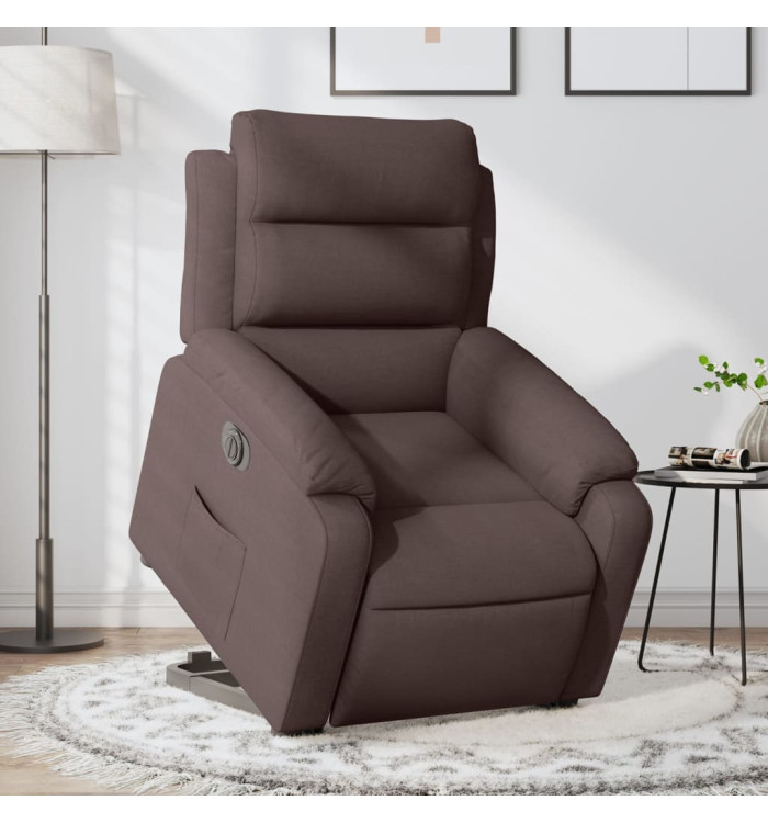 Fauteuil inclinable électrique marron foncé tissu | Mobilier & Déco