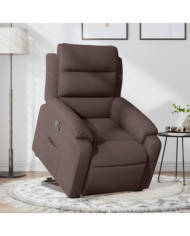 Fauteuil inclinable électrique marron foncé tissu | Mobilier & Déco