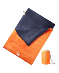 Sac de couchage double et oreillers adultes camping 3-4 saisons | Mobilier & Déco