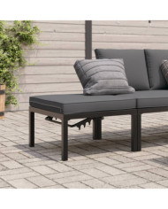 Tabouret de jardin avec coussin noir aluminium | Mobilier & Déco