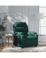 Fauteuil inclinable vert foncé velours | Mobilier & Déco
