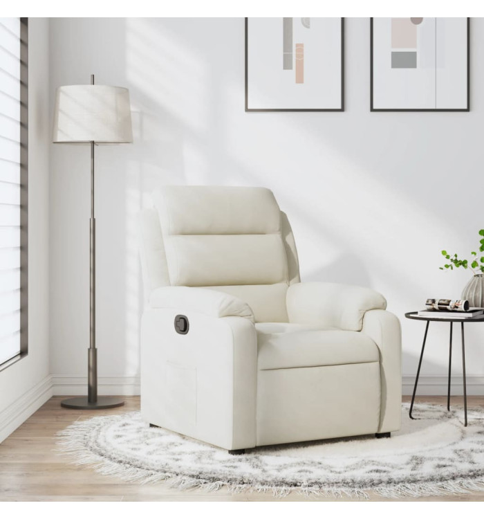 Fauteuil inclinable Crème Velours | Mobilier & Déco