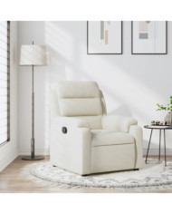 Fauteuil inclinable Crème Velours | Mobilier & Déco