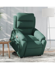 Fauteuil inclinable Vert foncé Velours | Mobilier & Déco