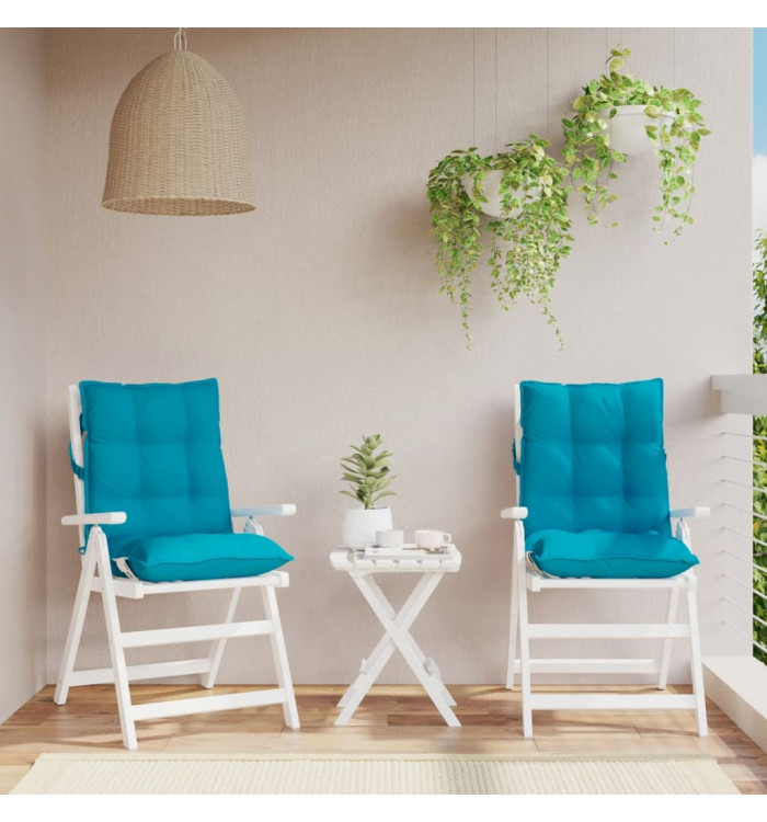 Coussins de chaise à dossier bas lot de 2 bleu clair | Mobilier & Déco