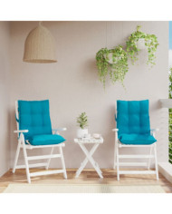 Coussins de chaise à dossier bas lot de 2 bleu clair | Mobilier & Déco
