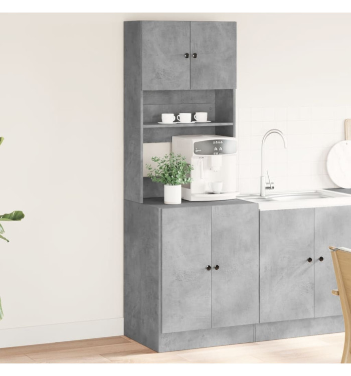 Armoire de cuisine gris béton 60x50x180 cm bois d'ingénierie | Mobilier & Déco