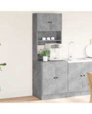 Armoire de cuisine gris béton 60x50x180 cm bois d'ingénierie | Mobilier & Déco