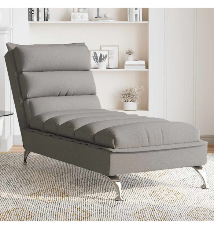 Chaise longue de massage avec coussins taupe tissu | Mobilier & Déco
