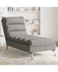 Chaise longue de massage avec coussins taupe tissu | Mobilier & Déco