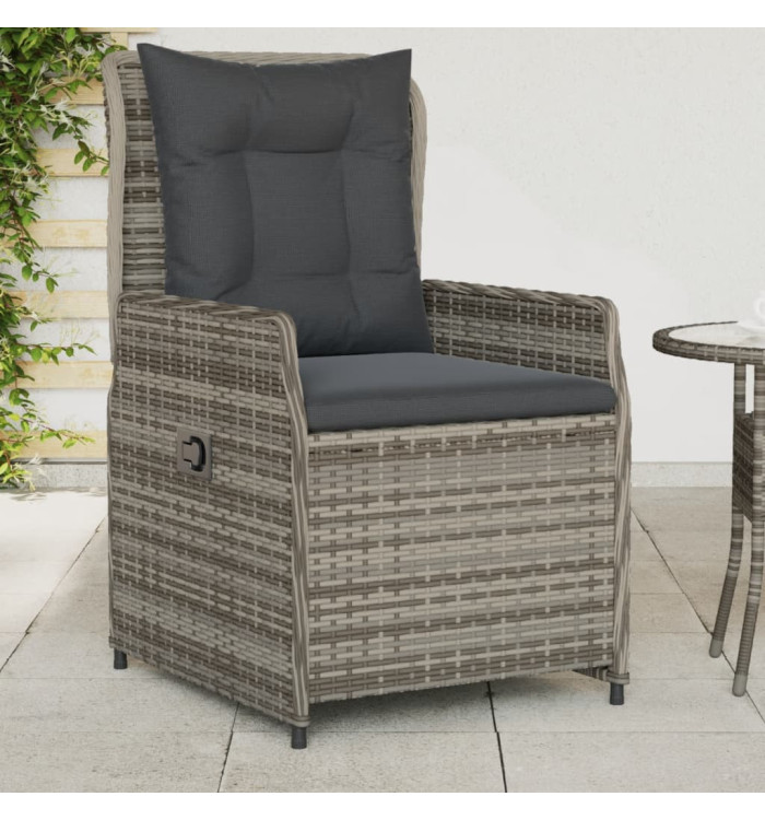 Chaises inclinables de jardin lot de 2 gris résine tressée | Mobilier & Déco