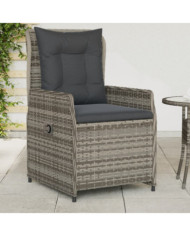 Chaises inclinables de jardin lot de 2 gris résine tressée | Mobilier & Déco