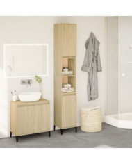 Armoire salle de bain chêne sonoma 30x30x190 cm | Mobilier & Déco