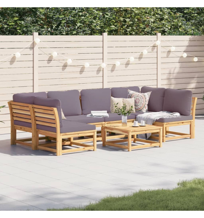 Salon de jardin avec coussins 7 pcs bois massif d'acacia | Mobilier & Déco