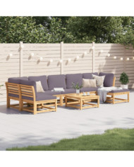Salon de jardin avec coussins 8 pcs bois massif d'acacia | Mobilier & Déco