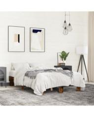 Cadre de lit sans matelas chêne fumé 135x190 cm | Mobilier & Déco