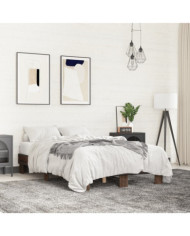 Cadre de lit sans matelas chêne marron 135x190 cm | Mobilier & Déco