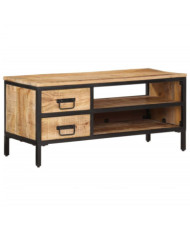 Meuble TV 90x35x40 cm bois massif de manguier brut | Mobilier & Déco
