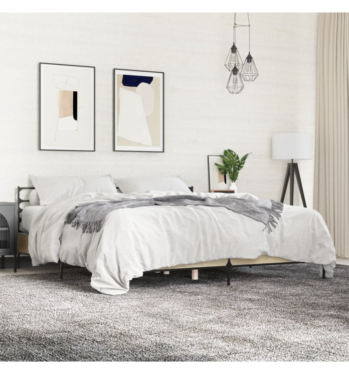 Cadre de lit sans matelas chêne sonoma 180x200 cm | Mobilier & Déco