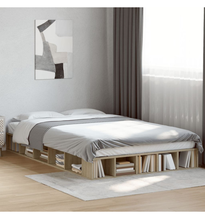Cadre de lit sans matelas chêne sonoma 140x190 cm | Mobilier & Déco