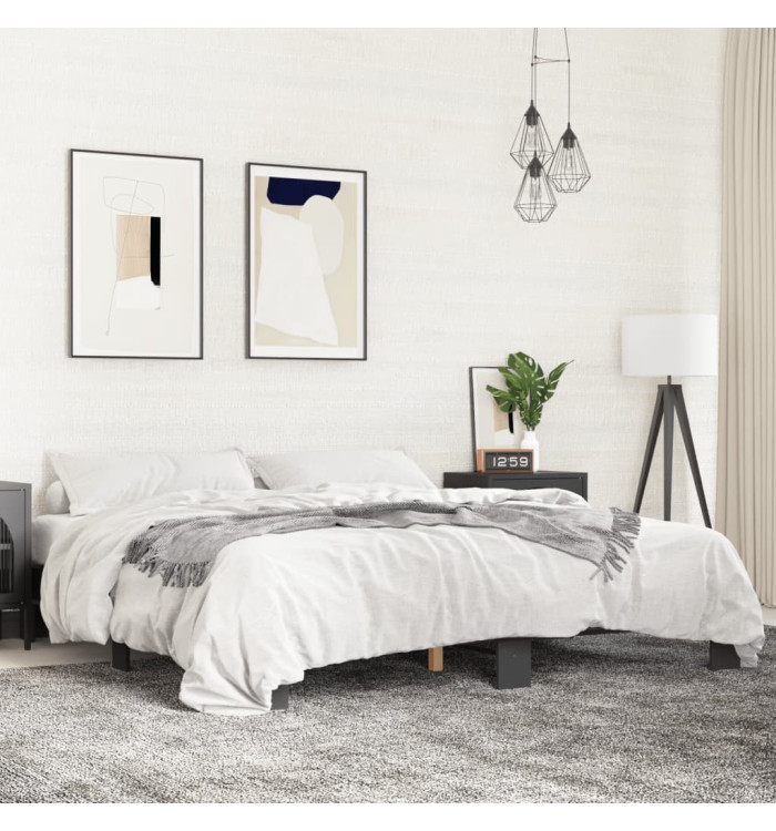 Cadre de lit sans matelas noir 160x200 cm | Mobilier & Déco