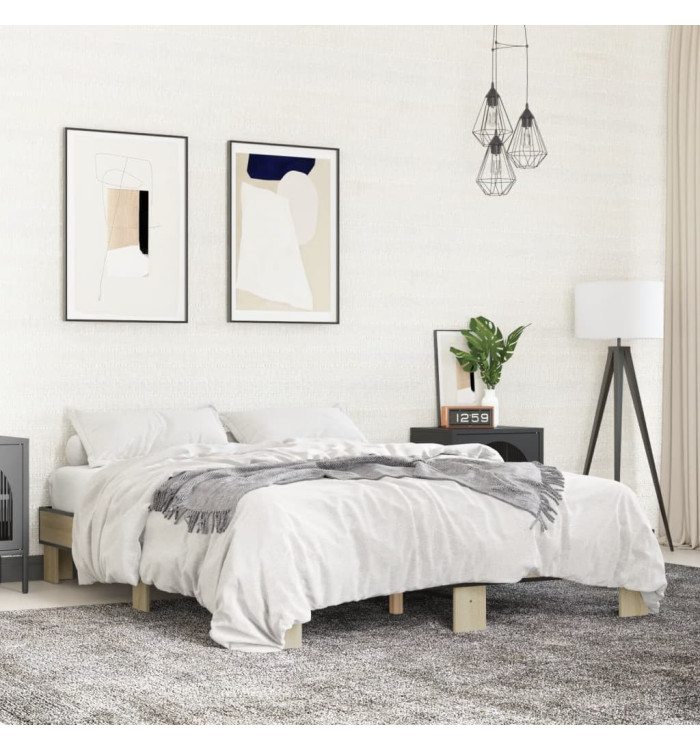 Cadre de lit sans matelas chêne sonoma 150x200 cm | Mobilier & Déco