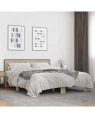 Cadre de lit sans matelas chêne sonoma 160x200 cm | Mobilier & Déco