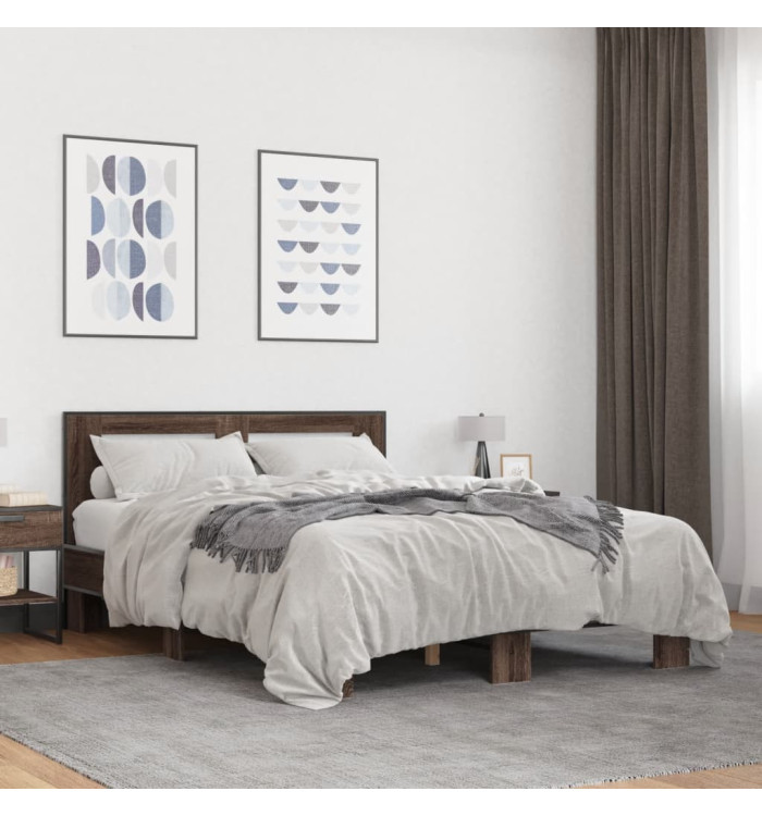 Cadre de lit sans matelas chêne marron 140x190 cm | Mobilier & Déco