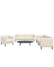 Ensemble de canapés 3 pcs crème tissu | Mobilier & Déco