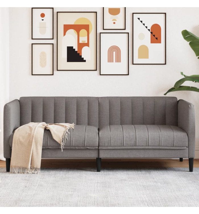 Canapé à 2 places taupe tissu | Mobilier & Déco