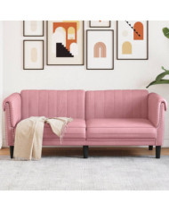 Canapé à 2 places rose velours | Mobilier & Déco