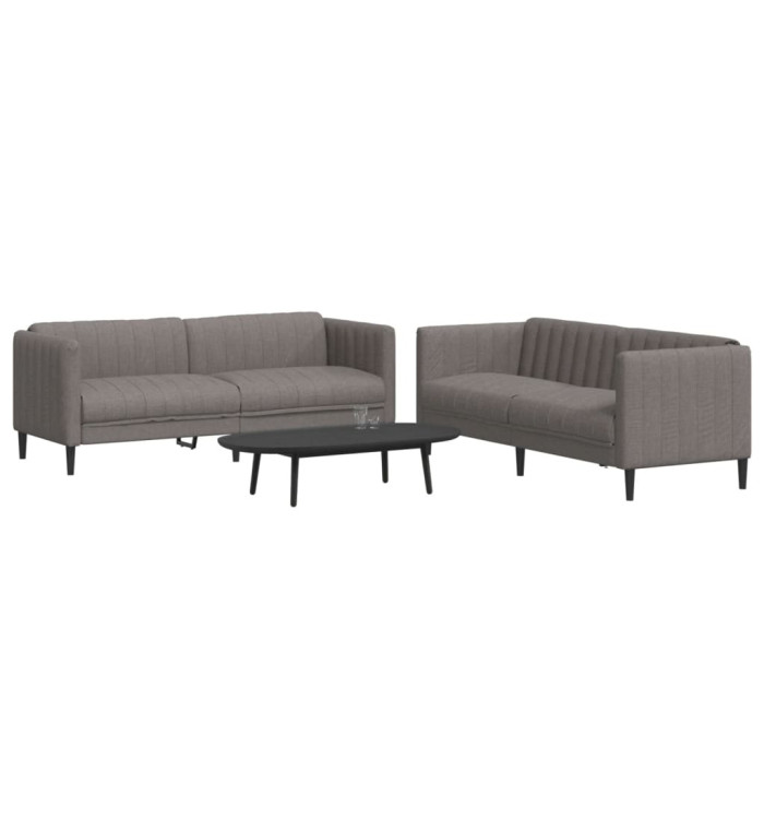 Ensemble de canapés 2 pcs taupe tissu | Mobilier & Déco