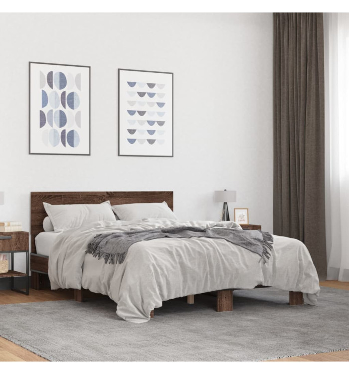Cadre de lit sans matelas chêne marron 120x190 cm | Mobilier & Déco
