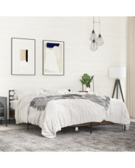 Cadre de lit sans matelas chêne marron 150x200 cm | Mobilier & Déco