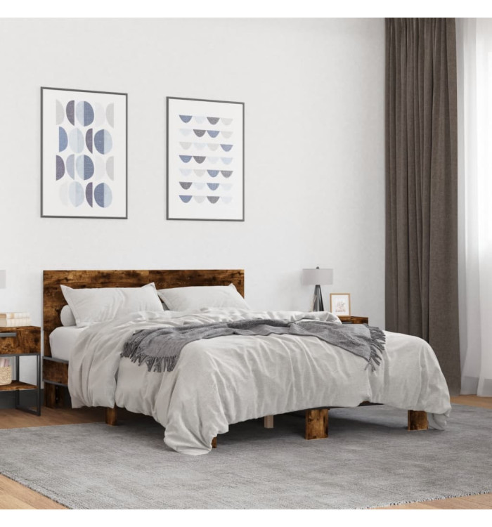 Cadre de lit sans matelas chêne fumé 120x190 cm | Mobilier & Déco