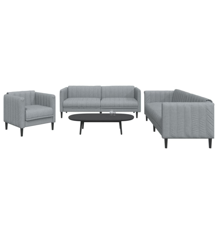 Ensemble de canapés 3 pcs gris clair tissu | Mobilier & Déco